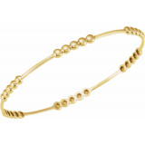 14K Yellow 3.66 mm Beaded Bangle 7 Bracelet - BRC884100P photo 2