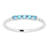 14K White Aquamarine Stackable Ring - 71927600P photo 3