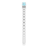 14K White Aquamarine Stackable Ring - 71927600P photo 4