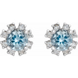 14K White Aquamarine & 1/2 CTW Diamond Earrings - 20000286200P photo 2