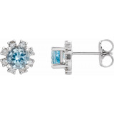 14K White Aquamarine & 1/2 CTW Diamond Earrings - 20000286200P photo