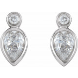 14K White 1/3 CTW Diamond Bezel-Set Earrings - 86859600P photo 2
