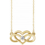 14K Yellow 1/10 CTW Diamond Infinity-Inspired Heart 16-18 Necklace - 86677601P photo