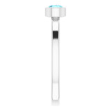14K White 4 mm Round Aquamarine Ring - 718066030P photo 4