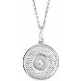 14K White 1/10 CTW Diamond Disc Necklace - 8651460059P photo 4