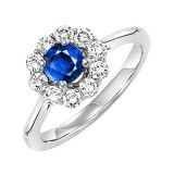 Gems One 14Kt White Gold Diamond (1/2Ctw) & Sapphire (1/2 Ctw) Ring - FR4066-4WCS photo