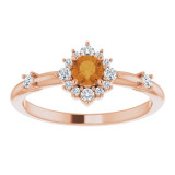 14K Rose Citrine & 1/6 CTW Diamond Ring - 720886048P photo 3