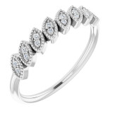 14K White 1/8 CTW Diamond Leaf Ring - 122973600P photo