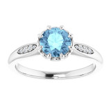 14K White Aquamarine & .04 CTW Diamond Ring - 719536004P photo 3