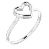 14K White Heart Ring - 51638101P photo