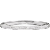 14K White 5.1 mm Hammered Bangle 7 1/2 Bracelet - 860871001P photo