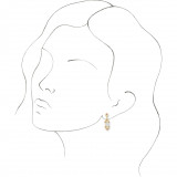14K Yellow Ethiopian Opal & Pink Sapphire Vintage-Inspired Earrings - 87059606P photo 3