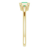 14K Yellow Lab-Grown Emerald & .02 CTW Diamond Ring - 7187960000P photo 4