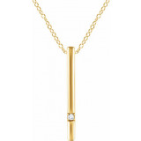 14K Yellow .015 CT Diamond Bar 16-18 Necklace - 65221960000P photo