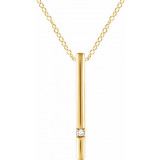 14K Yellow .015 CT Diamond Bar 16-18 Necklace - 65221960000P photo