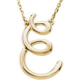 14K Yellow Script Initial E 16 Necklace - 84635207P photo