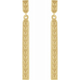 14K Yellow 29x2.4 mm Sculptural Bar Earrings - 86791601P photo 2