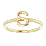 14K Yellow Initial S Ring - 51895210P photo 3