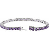 14K White Amethyst 7.15 Line Bracelet - 65120560000P photo 2