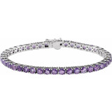 14K White Amethyst 7.15 Line Bracelet - 65120560000P photo