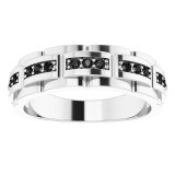 14K White 1/4 CTW Black Diamond Pattern Ring - 9860600P photo 3