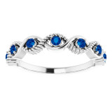 14K White Blue Sapphire Stackable Ring - 720466008P photo 3
