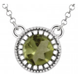 14K White Peridot August 18 Birthstone Necklace - 651611116P photo