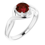 14K White Mozambique Garnet Ring - 7184060001P photo