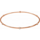 14K Rose  1/4 CTW Diamond Bezel-Set Bangle 8 Bracelet - BRC763602P photo