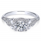 Gabriel & Co. 14k White Gold Victorian Vintage Engagement Ring - ER11865R0W44JJ photo