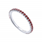 Gabriel & Co. 14k White Gold Garnet Stackable Diamond Ring photo 3