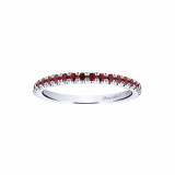 Gabriel & Co. 14k White Gold Garnet Stackable Diamond Ring photo 4