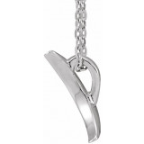 14K White Crescent 16-18 Necklace - 86607600P photo 2