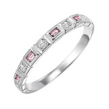 Gems One 14Kt White Gold Diamond (1/12Ctw) & Pink Tourmaline (1/8 Ctw) Ring - FR1223-4WD photo