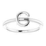 14K White Initial C Ring - 51895113P photo 3