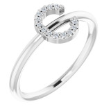 14K White .05 CTW Diamond Initial C Ring - 1238346010P photo