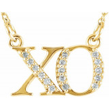 14K Yellow .07 CTW Diamond XO 16 1/2 Necklace - 8584060000P photo