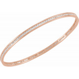 14K Rose 2 1/4 CTW Diamond Stackable Bangle 8 Bracelet - 67336103P photo 3