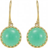 14K Yellow 10 mm Chrysoprase Dangle Earrings - 6978360001P photo 2