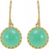 14K Yellow 10 mm Chrysoprase Dangle Earrings - 6978360001P photo 2