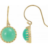 14K Yellow 10 mm Chrysoprase Dangle Earrings - 6978360001P photo