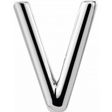 14K White Single Initial V Earring - 86800227P photo