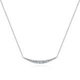 Gabriel & Co. 14k White Gold Lusso Diamond Bar Necklace - NK4879W45JJ photo