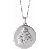 14K White Buddha 16-18 Necklace - 86851600P photo