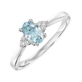 Gems One 10Kt White Gold Diamond (1/20Ctw) & Aquamarine (3/8 Ctw) Ring - FR4021-1WDA photo