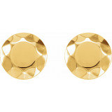14K Yellow Faceted Design Circle Earrings - 862396006P photo 2