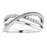 14K White 1/5 CTW Diamond Criss-Cross Ring - 123968600P photo 3