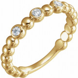 14K Yellow 1/8 CTW Diamond Beaded Ring - 123270601P photo