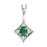 Gems One 14Kt White Gold Diamond (1/20Ctw) & Emerald (1/6 Ctw) Pendant - FP4031-4WCE photo