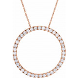 14K Rose 1 CTW Diamond Circle 18 Necklace - 658311000P photo